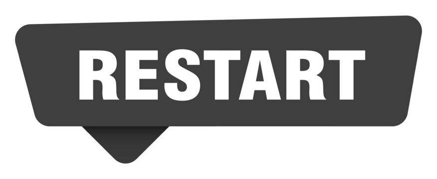 restart black sign isolated on transpatent background. restart sticker