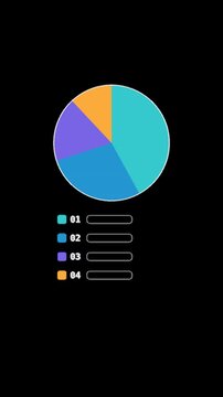 Pie chart mockup template vertical, transparent alpha infographic