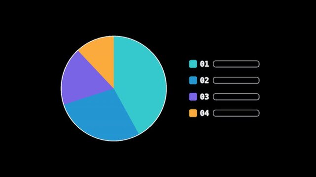 Pie chart mockup template, transparent alpha placeholder infographic
