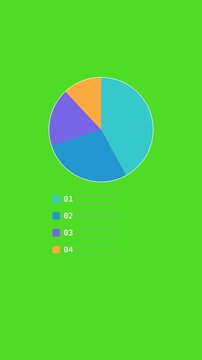 Pie chart mockup template animation vertical, placeholder infographic