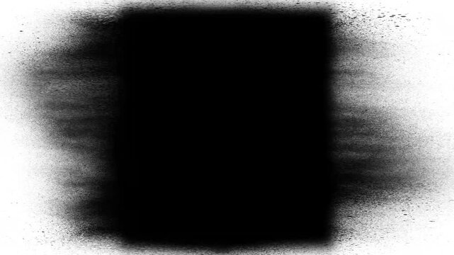 4K Grunge Ink Frame Overlay.Black and white texture background video effect. Ideal for luma masks and borders.