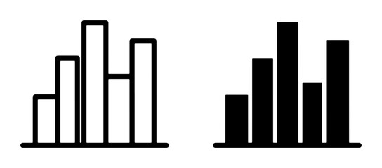 Obraz premium Bar Chart Icons, Data Visualization Graphics, Business Analytics Symbols, Financial Growth Charts, Statistics Representation Icons