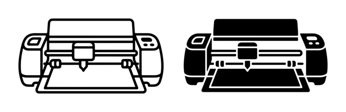 Crafting Machine Icons, Cutting Plotter Vector Graphics, Silhouette Cutter Set, DIY Hobby Equipment, Digital Design Tools