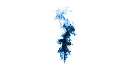 Fototapeta premium Blue smoke plume isolated on white background