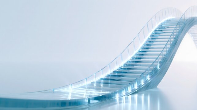 Futuristic bridge backdrop on clean white space