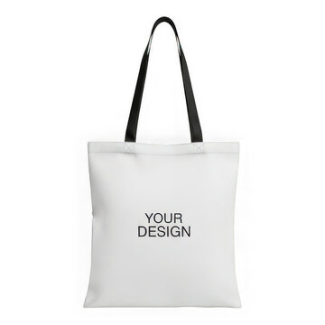 Minimalist tote bag with black text logo