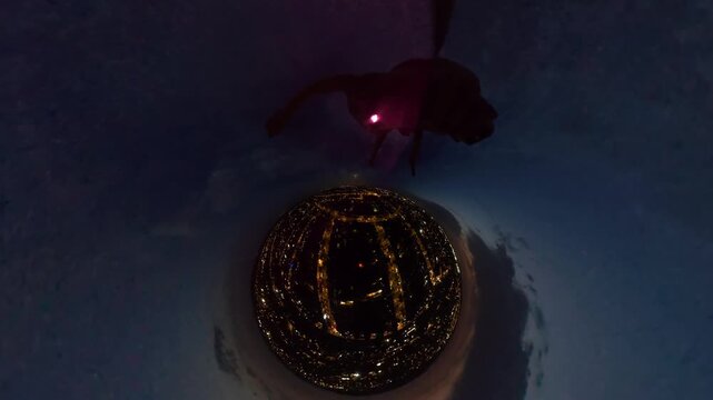 28th May, 2026. Ultra Wide Aerial View of Residential District of Luton City After Sunset Night with Clear Dark Sky. Drone Flight Above Urban City Streets of British City and Town of England Great Bri