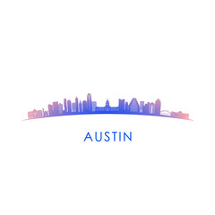 Obraz premium Austin skyline silhouette. Vector design colorful illustration