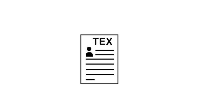 tax form animation. ID Card icon. Identification card outline icon .Motion graphics of concept animation