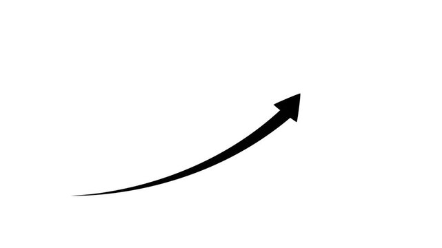 Abstract arrow growth chart of economy icon black color animated down to up arrow animation Motion graphics of concept