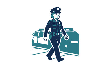 Female Police Officer Vector Illustration © kater