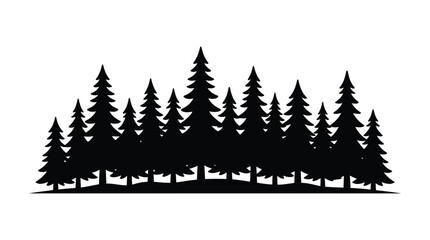 Obraz premium Coniferous tree silhouette against a white background graphic design element