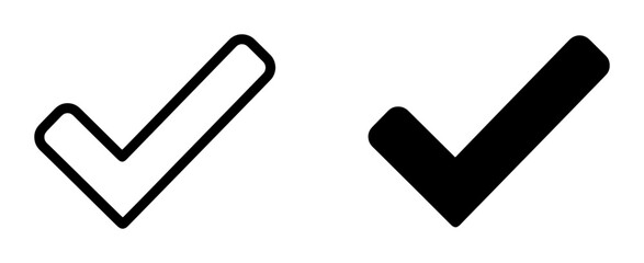 Checkmark Icons, Simple Tick Mark Symbols, Approved Selection Graphics, Success Confirmation Vector Art, Choice Selection Elements, Yes Vote Icons, Positive Decision Graphics © Rifat