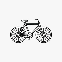 Fototapeta premium Elegant Black and White Line Drawing of a Classic Road Bicycle with Drop Handlebar and Thin Tires