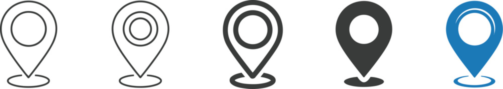 Location pin icon featuring map marker symbol for GPS navigation, address, destination, travel, and local service applications.