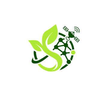 Letter S Agriculture Technology Logo Design | Smart Farming, Satellite & Nature Monogram
