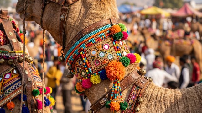 Pushkar Camel Fair Handcrafted Camel Decorations Close Up