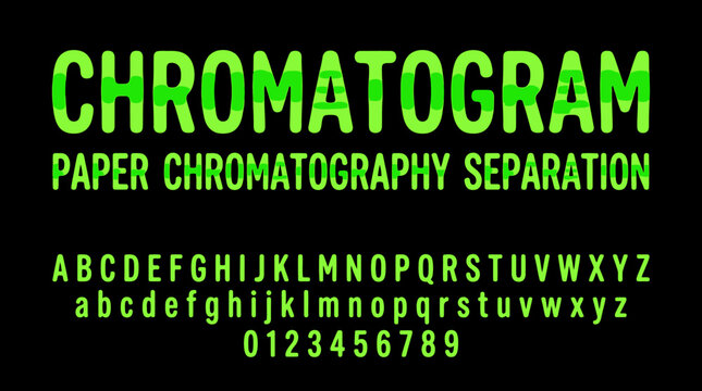 Chromatogram Paper Chromatography Separation Green Alphabet Font Design