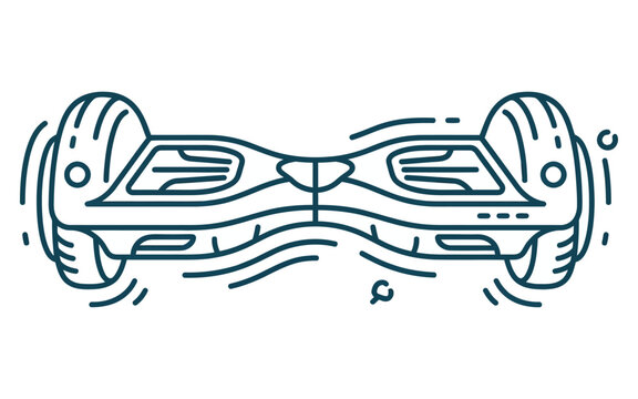Hoverboard Outline Vector Illustration