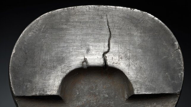 Macro detail of smooth silvery brazed joint on metal surface reflective clean background