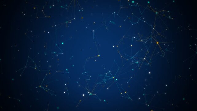 Abstract blue background with glowing network connections