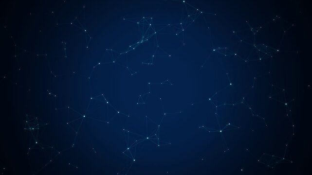 Abstract digital network connections on a dark blue background