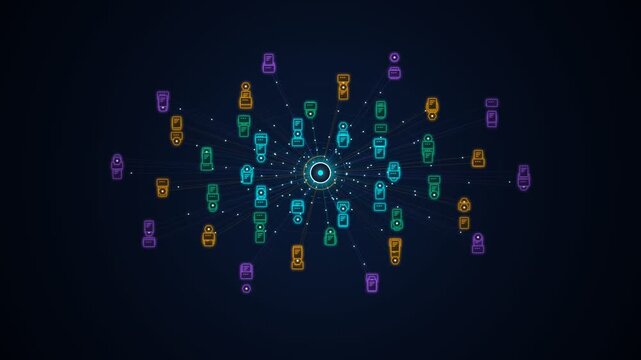 Conceptual illustration of a global digital network or community