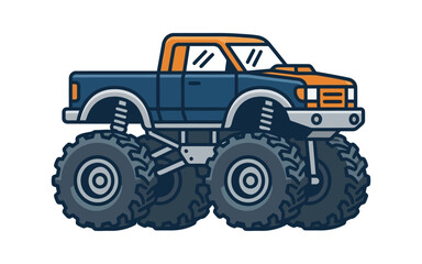 Monster Truck Flat Vector Illustration © rohit