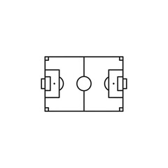 minimalist line art icon of a soccer field or football pitch seen from above © juliana