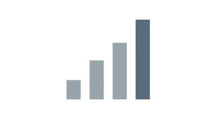 Fototapeta premium Minimalist ascending bar chart icon representing growth and statistical data analysis