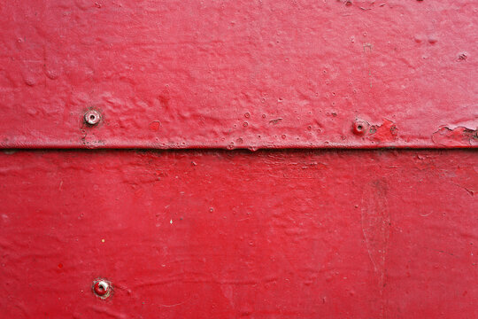 Weathered Red Painted metal sheet Texture Background with Aged Grunge Surface and Rough Vintage Pattern