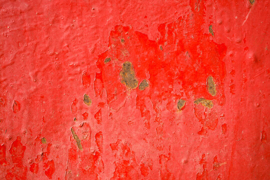 Weathered Red Painted metal sheet Texture Background with Aged Grunge Surface and Rough Vintage Pattern