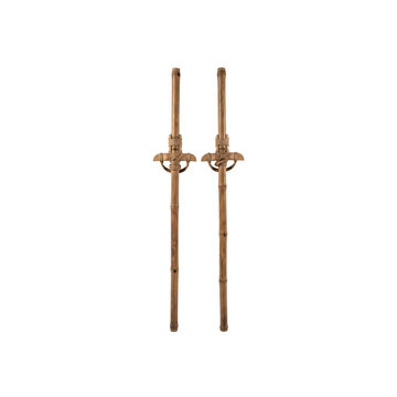 Traditional bamboo stilts isolated on white background