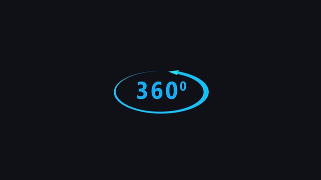 Blue circular arrow icon with arrowhead pointing right on dark background image photo