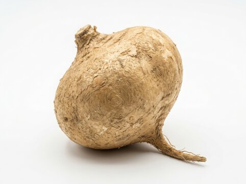 Fresh jicama root vegetable on white background pachyrhizus erosus