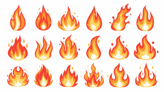Fire Flame Illustrations A Collection Of Vector Graphics With Warm Yellow And Orange Tones arson blaze burn