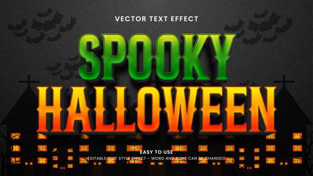 spooky editable text effect 3d text vector
