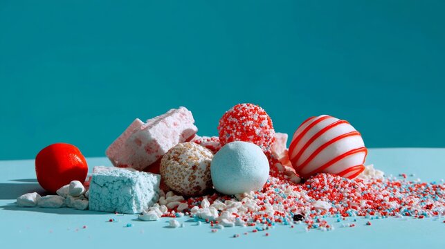 Colorful Candy and Sweet Confectionery Arrangement