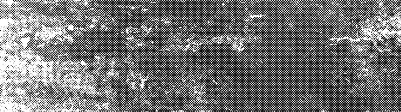 Distressed black dots dotted texture effect - halftone gradient, distressed halftone gradient with grunge fade, isolated on transparent or white background png