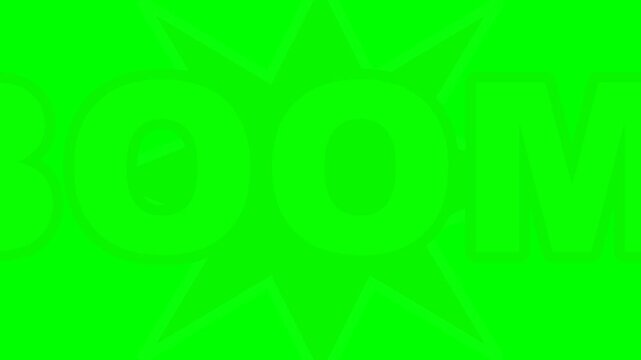 Comic Book Style Boom Explosion Animation on Green Screen