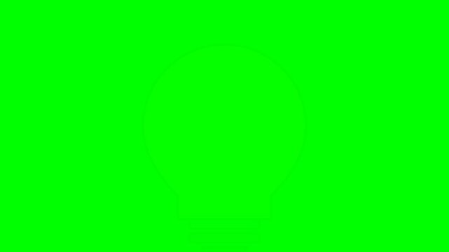 Animasi Kartun Bohlam Lampu Ide Kreatif Green Screen