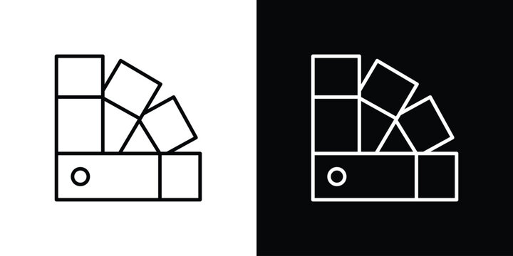 Color swatch icon black and white symbol group