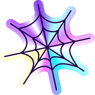 Spider Web Holographic Sticker