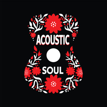 Acoustic Soul Floral Guitar Design for Music Lovers