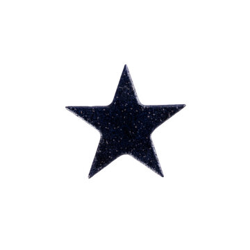 A textured dark blue star shape isolated on a solid black background