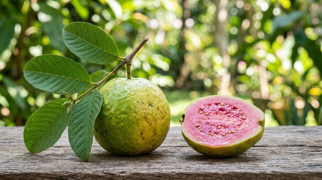 ripe guava has pink flesh 