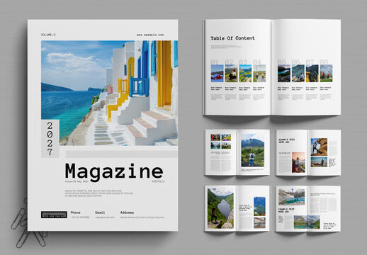 Modern Travel Magazine Template Layout