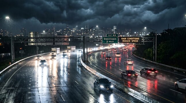 time lapse traffic at night