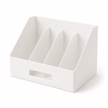 White plastic organizer tray with four compartments