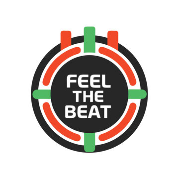Feel the Beat Graphic with Circle and Cross Design